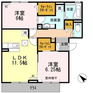 プラムビレッジ コンフォート【1階】の間取り