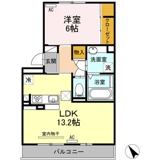 セジュール大山【1階】の間取り