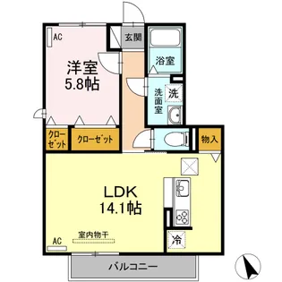 ヴィズダム【1階】の間取り