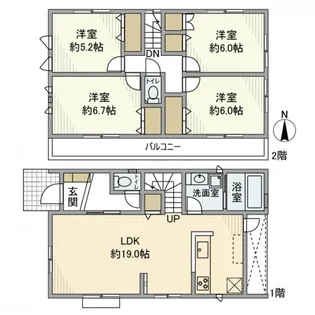 愛知県安城市福釜町【一戸建】の間取り