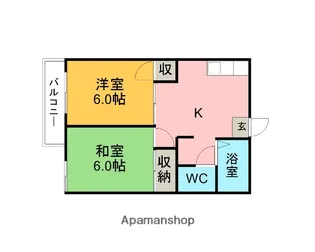 パームタウンC【201号室】の間取り