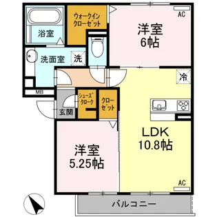 DーROOM北本郷【2階】の間取り