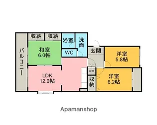 サニーコート二本木【306号室】の間取り