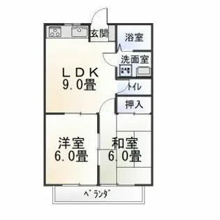 コーポラスノベルティD棟【1階】の間取り