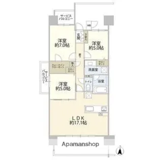 リコット新安城駅前【1401号室】の間取り