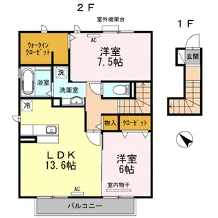 コウジィーコート城南【2階】の間取り