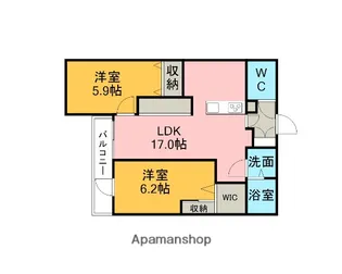 ラシェリーヌ【203号室】の間取り