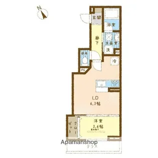 ボヌールA【1階】の間取り