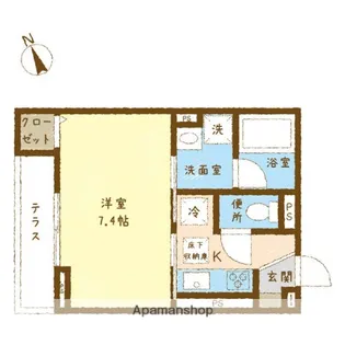 ボヌールB【202号室】の間取り