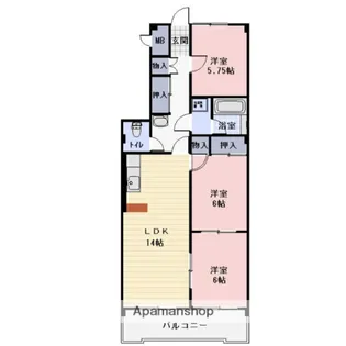 FRESCA稲垣【1階】の間取り