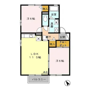 レジデンス大岡B【2階】の間取り