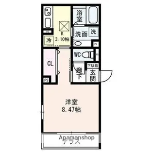 HERMITAGE羽根【301号室】の間取り