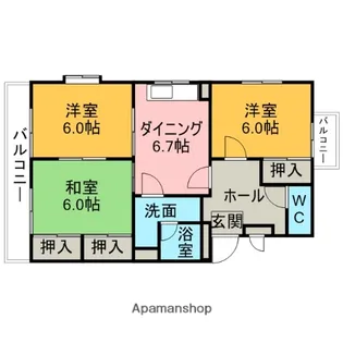 フラターナルヒルズ【4階】の間取り