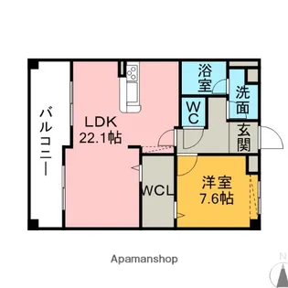 サンコートHANNOKI【6階】の間取り
