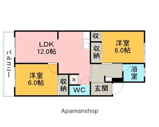 雁ヶ音マンション【2階】の間取り