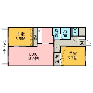 リジェールノールドゥ【2階】の間取り