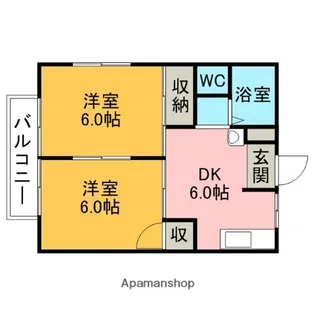 エスポワール暁【206号室】の間取り