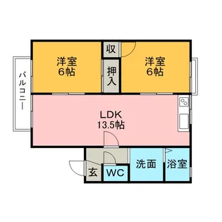 ドミールドルチェ 参番館【2階】の間取り