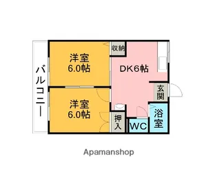 ウイング塩田 A棟【106号室】の間取り