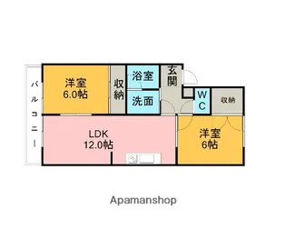 ハイツ・リー【1階】の間取り