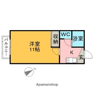 パレス古橋Ⅱ【205号室】の間取り