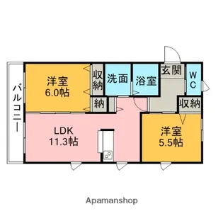 リッツハウス W棟【101号室】の間取り