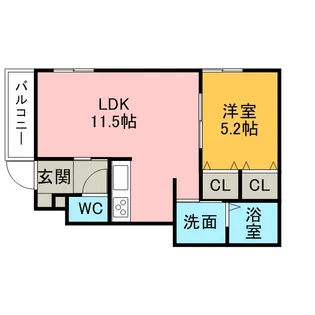 アンプルール リーブル プロムナード【1階】の間取り