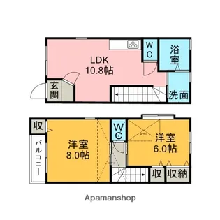 愛知県刈谷市天王町4丁目【テラスハウス】の間取り
