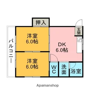 ニューハピネス【201号室】の間取り
