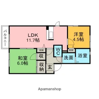 ブレス御幸【2階】の間取り