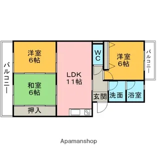 ルミエールあいづま【307号室】の間取り