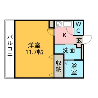 アンプルール リーブル 悠Ⅰ【2階】の間取り