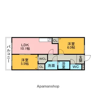グランドール・F【203号室】の間取り