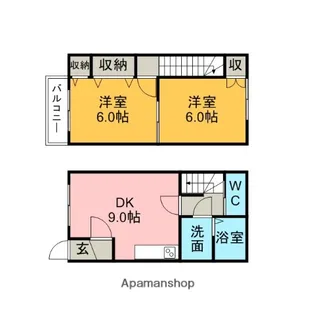 愛知県刈谷市半城土町乙本郷【テラスハウス】の間取り