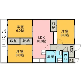 アイリス八橋【2階】の間取り