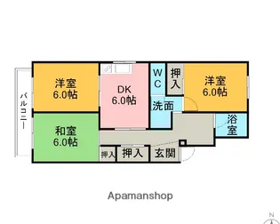 ホーメーマンション【203号室】の間取り