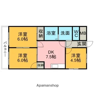 エステートKATO1【303号室】の間取り