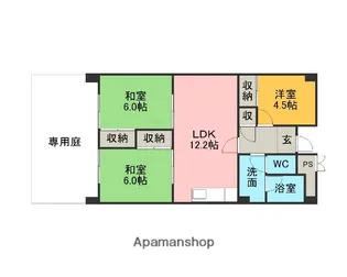 セントラルレジデンス相生苑【102号室】の間取り