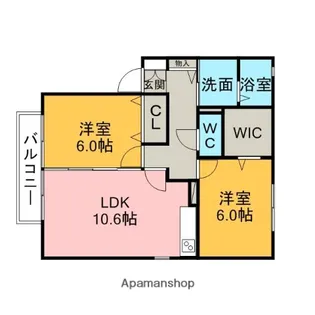 ヴィーブル加藤ABC棟【B202号室】の間取り