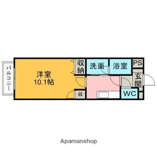 リヴェール和楽【102号室】の間取り