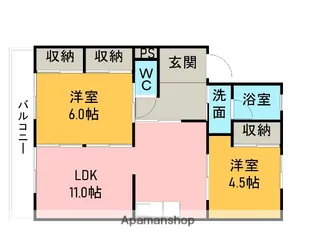 バロン幸定野【301号室】の間取り