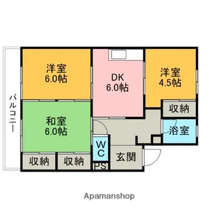 バロン幸定野【3階】の間取り