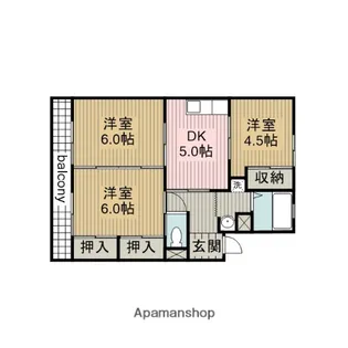 バロン幸定野【307号室】の間取り