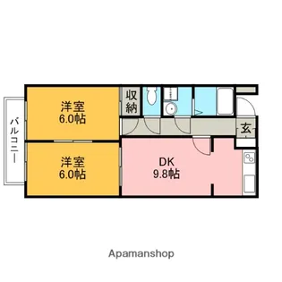 レジャンス【202号室】の間取り
