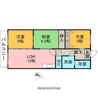 サンモール岡田【105号室】の間取り