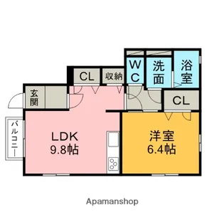 ルミエール【102号室】の間取り