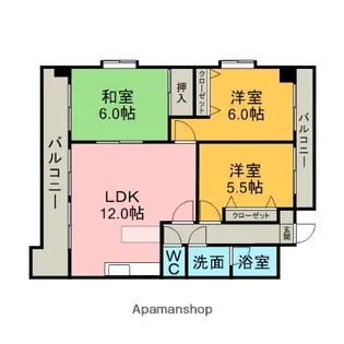 ルミエールあいづまⅡ【402号室】の間取り