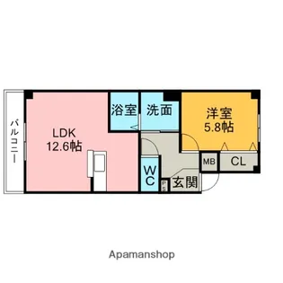 イーストコート【201号室】の間取り
