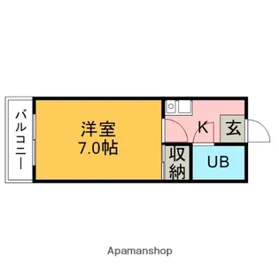 ハイツ銭成【204号室】の間取り