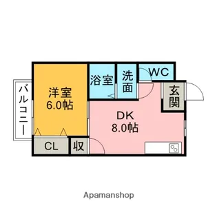 フォレスト神明B【202号室】の間取り